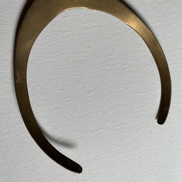 Very sleek vintage brass choker necklace - Picture 5 of 10